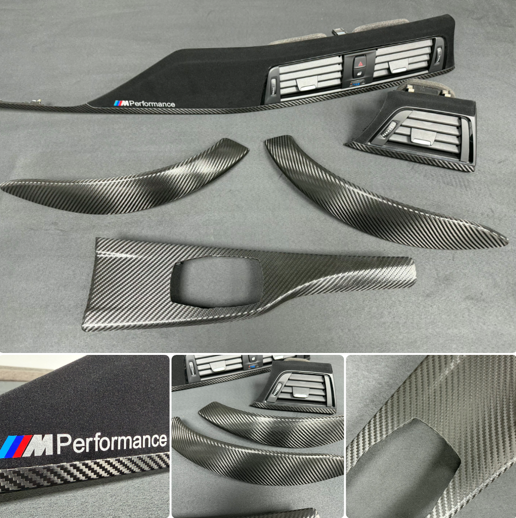 BMW F32 F82 M4 - PERFORMANCE STYLE / DEEP TEXTURED GLOSSY CARBON INTERIOR TRIM SET (MTD-TEX)